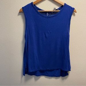 American Eagle Blue Sheer Embroidery Back Soft & Sexy Tank Top Size S/P